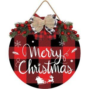 Merry Christmas Decoration Wreath, Merry Christmas Sign Front Door Decoration